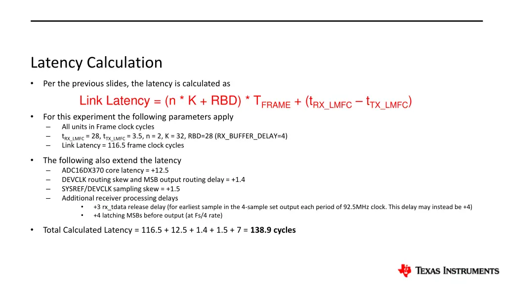 latency calculation