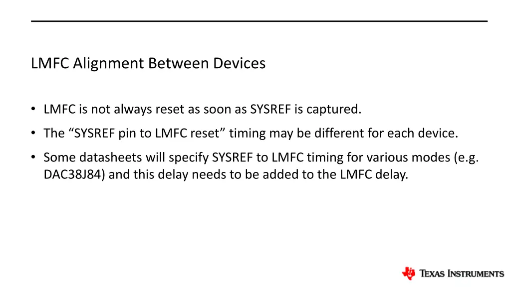 lmfc alignment between devices