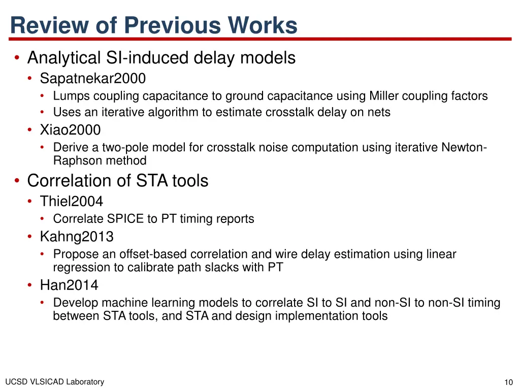 review of previous works analytical si induced