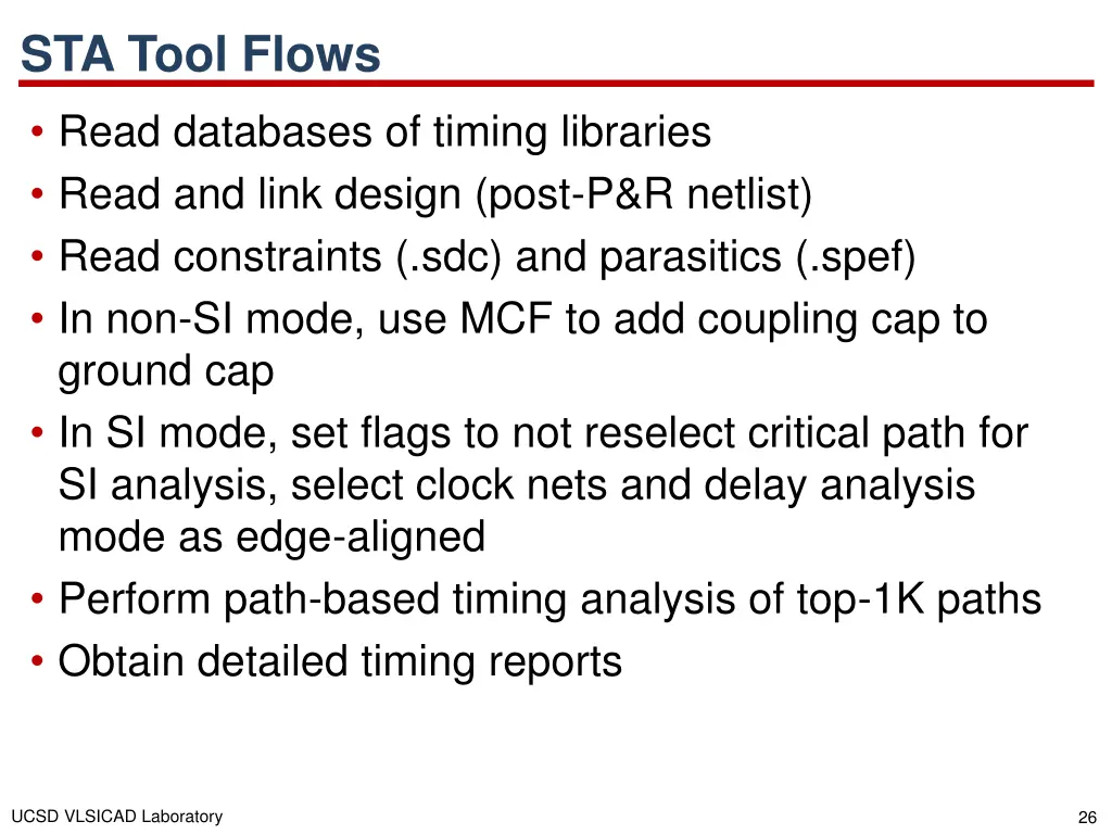 sta tool flows