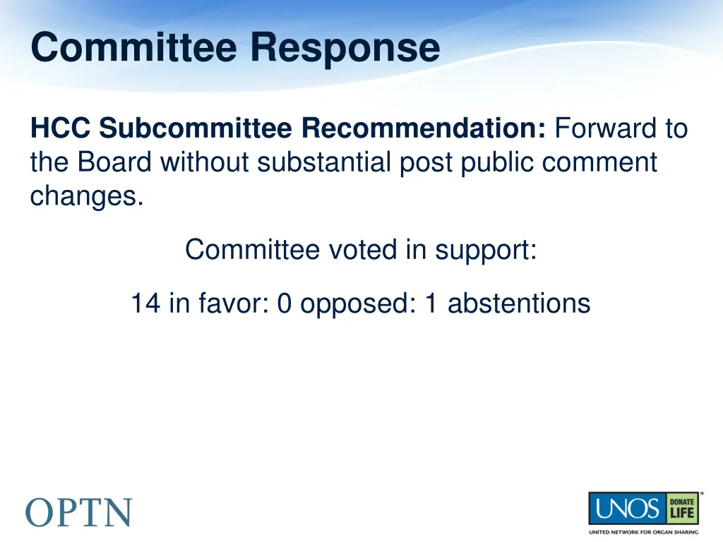 committee response