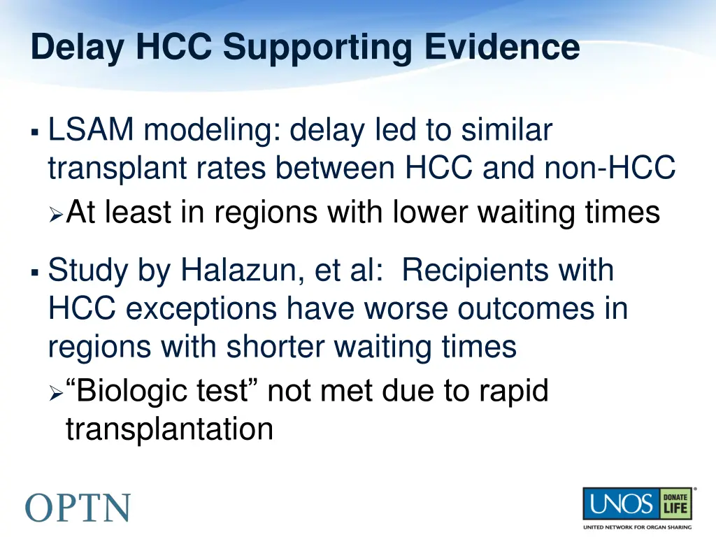 delay hcc supporting evidence