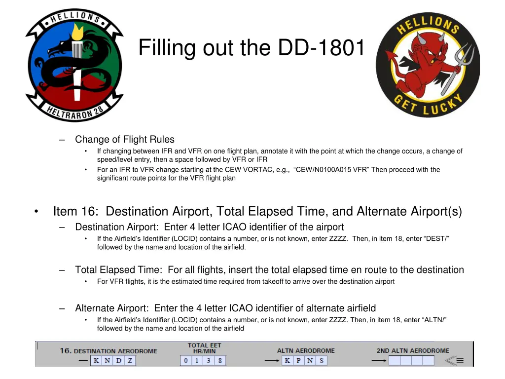 filling out the dd 1801 4