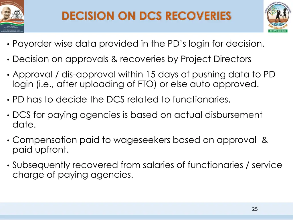 decision on dcs recoveries