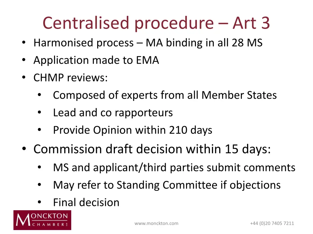 centralised procedure art 3