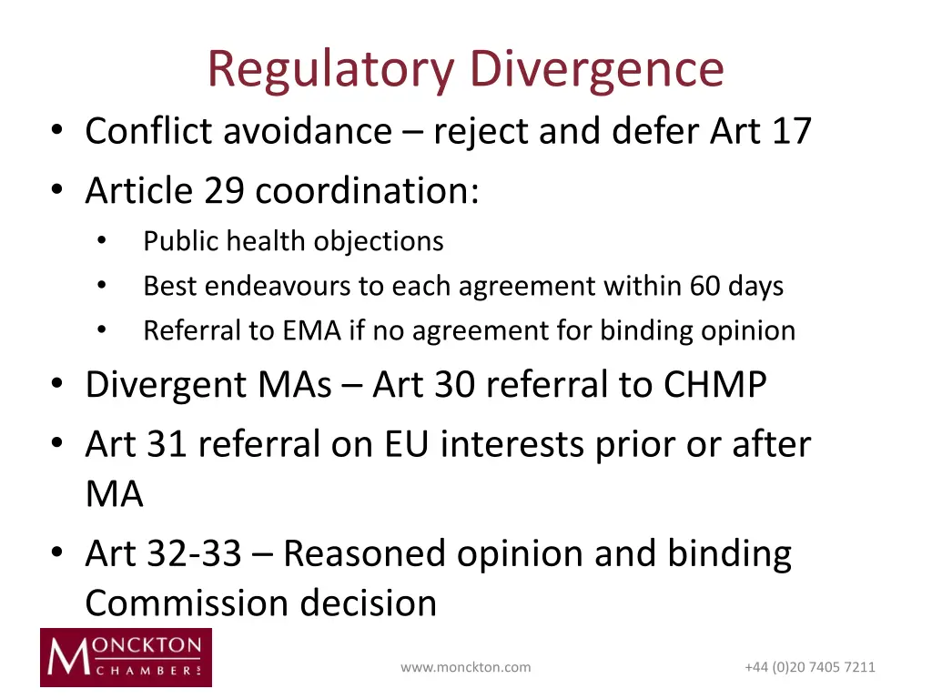 regulatory divergence