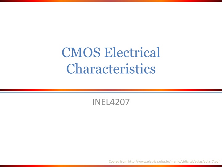 cmos electrical characteristics