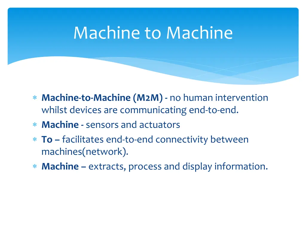 machine to machine