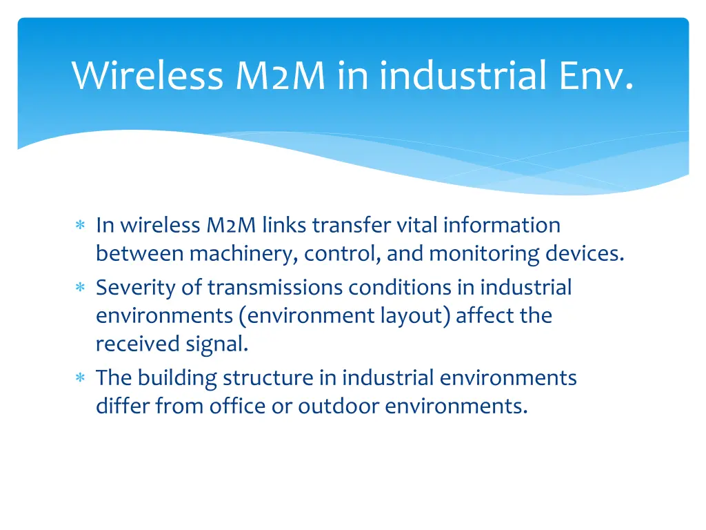 wireless m2m in industrial env