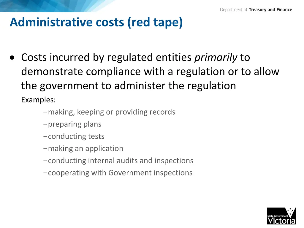 administrative costs red tape