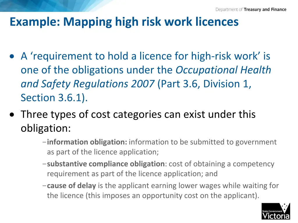 example mapping high risk work licences