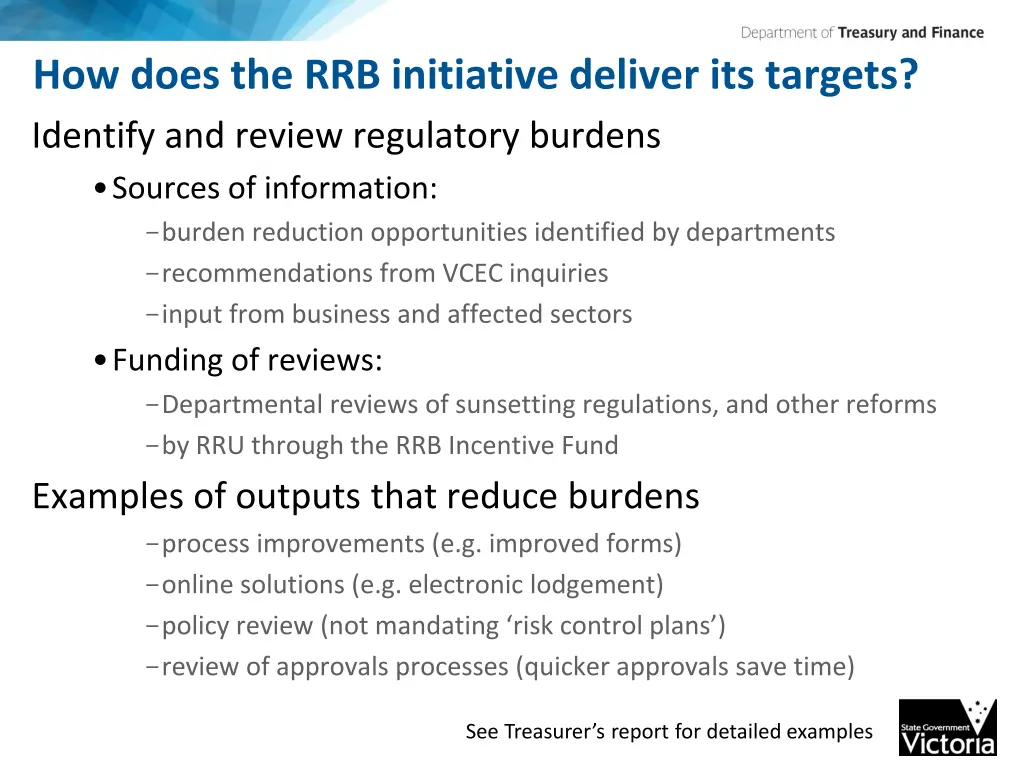 how does the rrb initiative deliver its targets