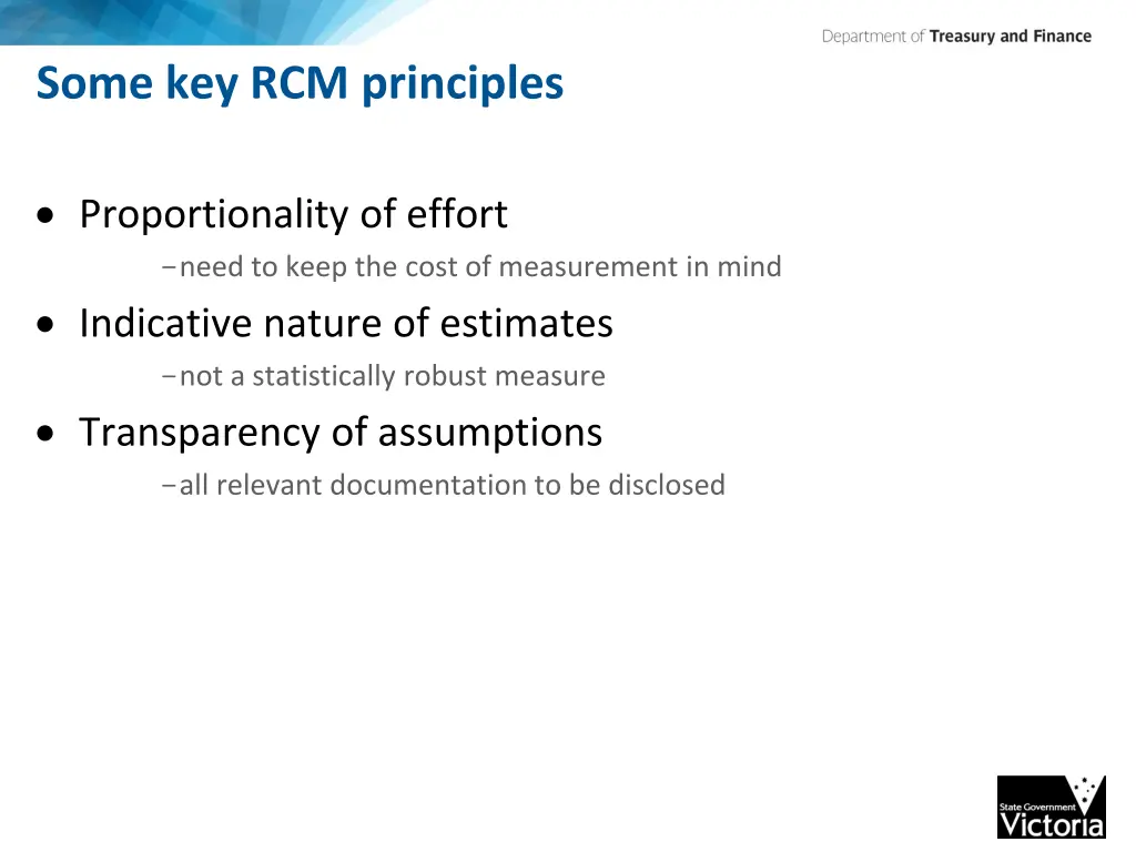 some key rcm principles