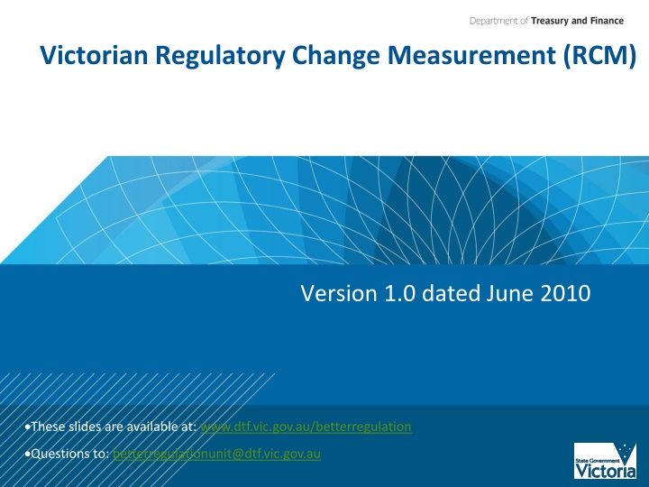 victorian regulatory change measurement rcm