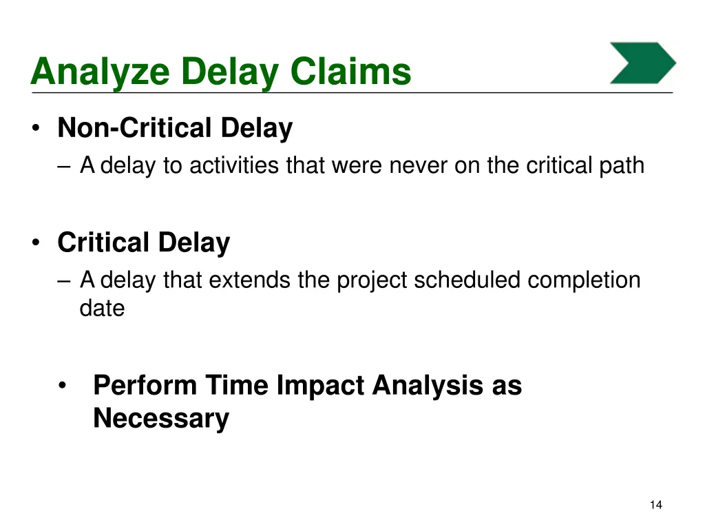 analyze delay claims