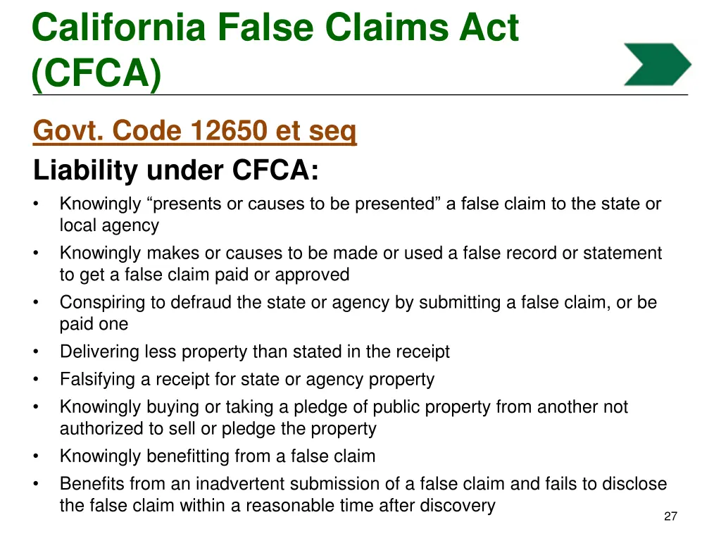 california false claims act cfca