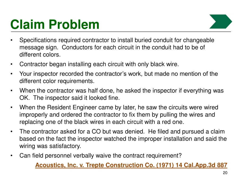 claim problem