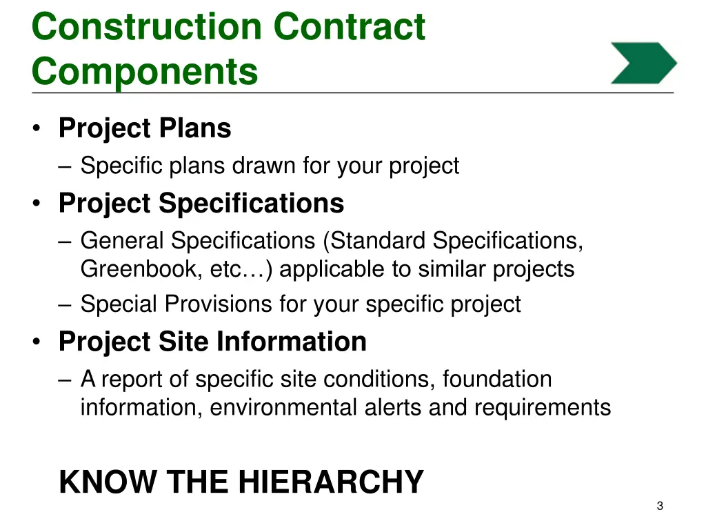 construction contract components