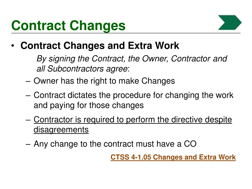 contract changes