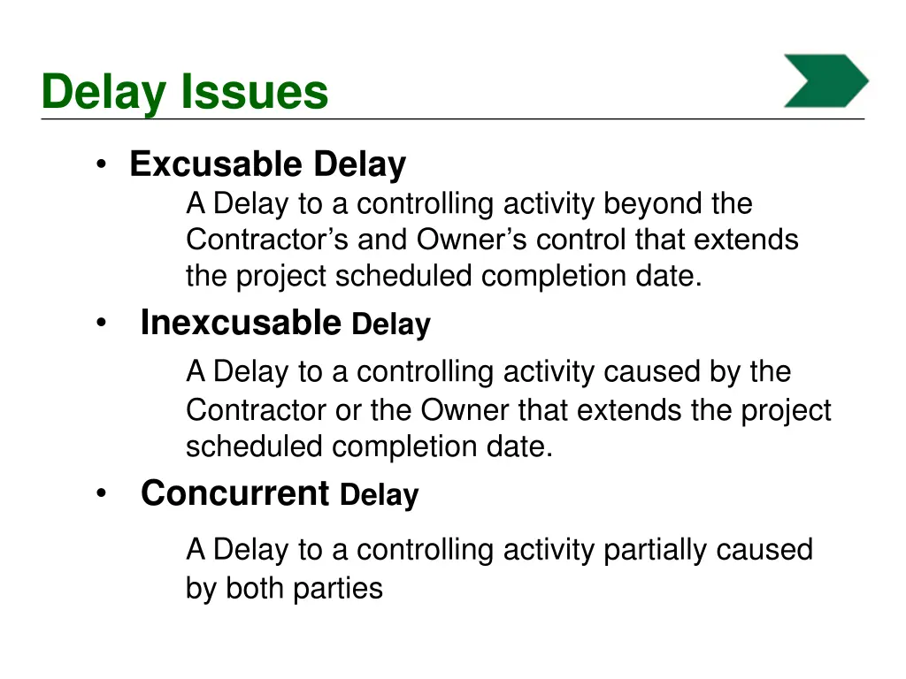 delay issues