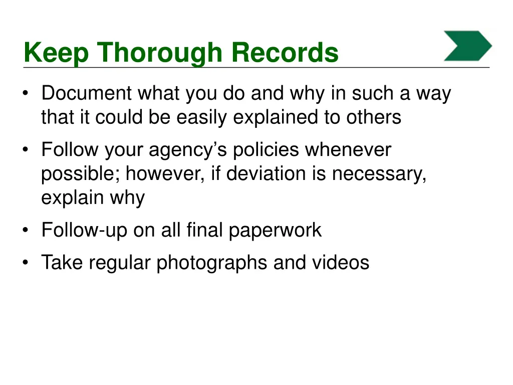 keep thorough records