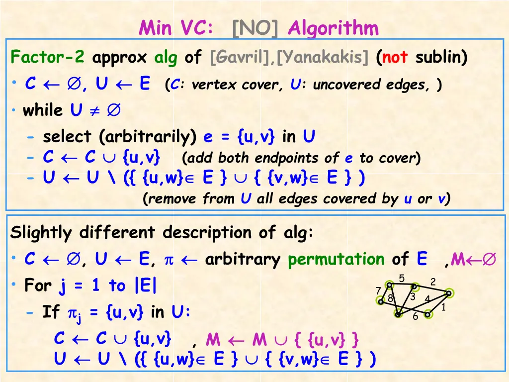 min vc no algorithm