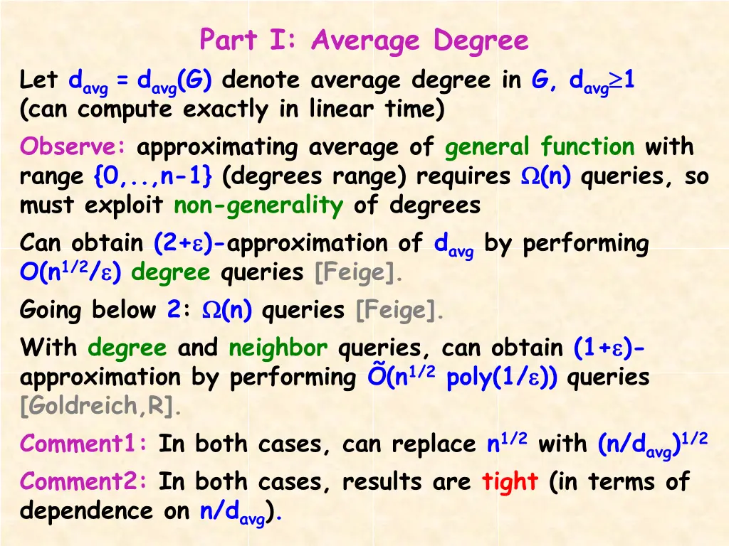 part i average degree