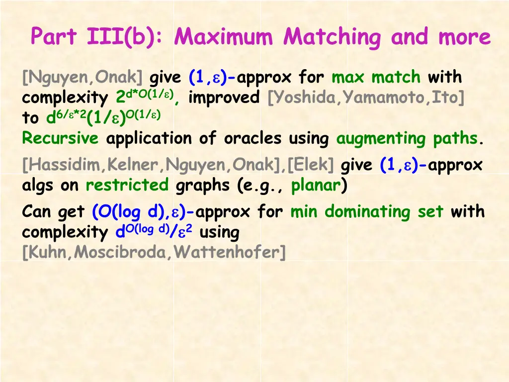 part iii b maximum matching and more