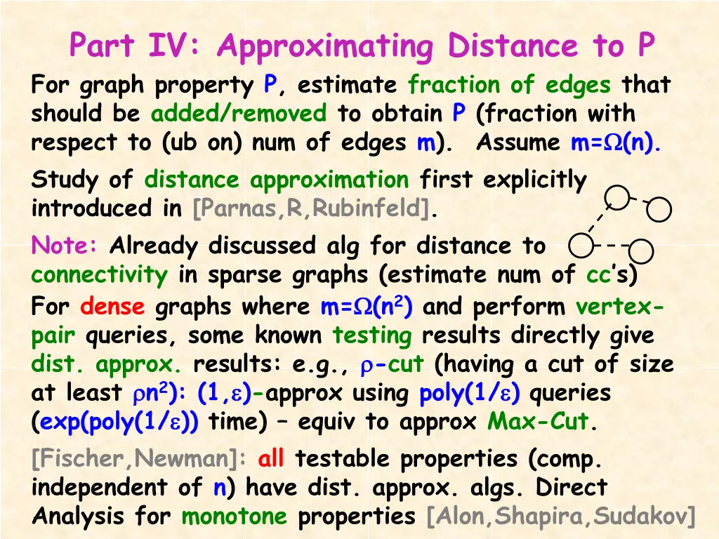 part iv approximating distance to p for graph