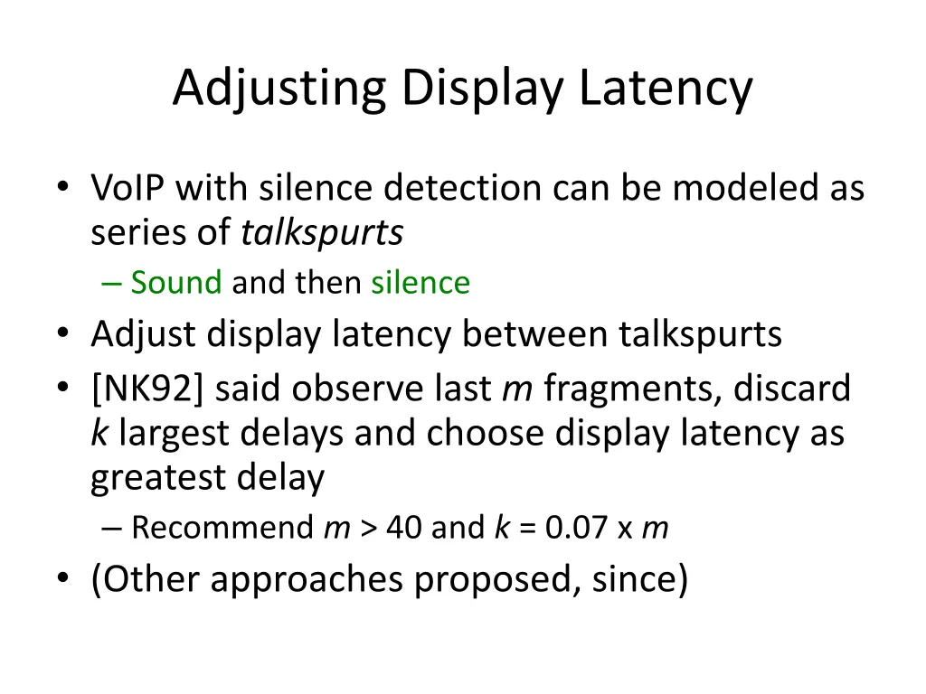 adjusting display latency