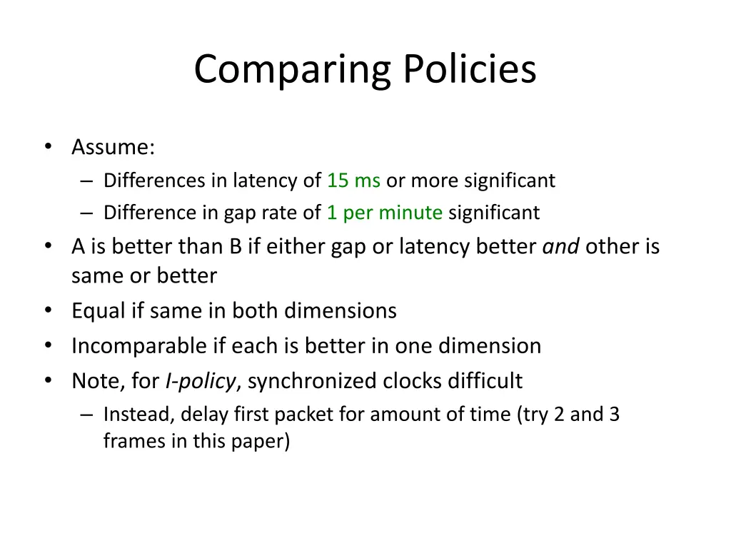 comparing policies 1