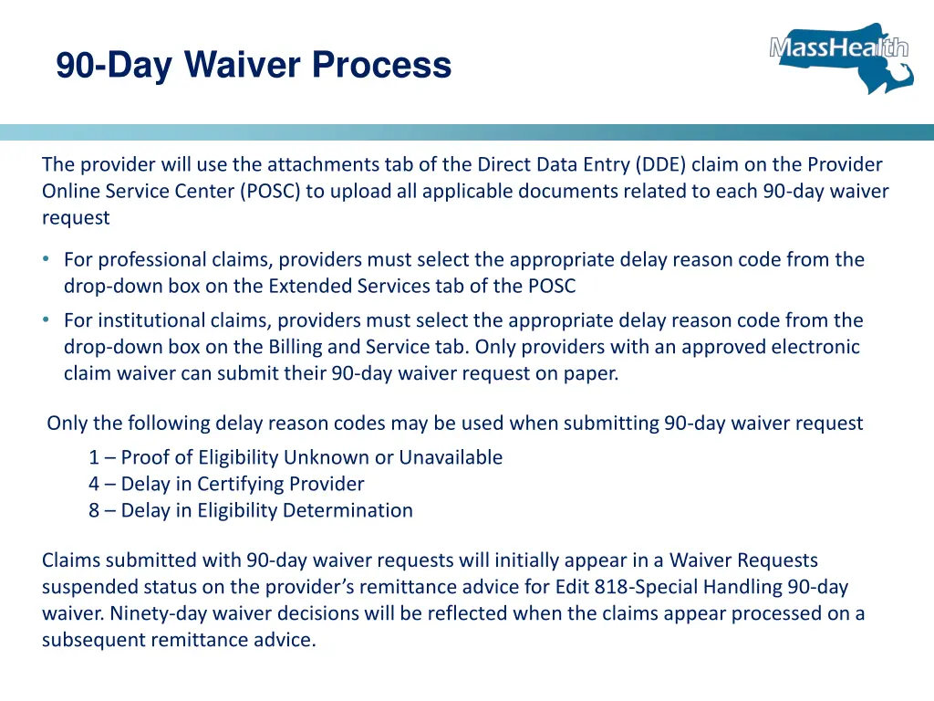 90 day waiver process