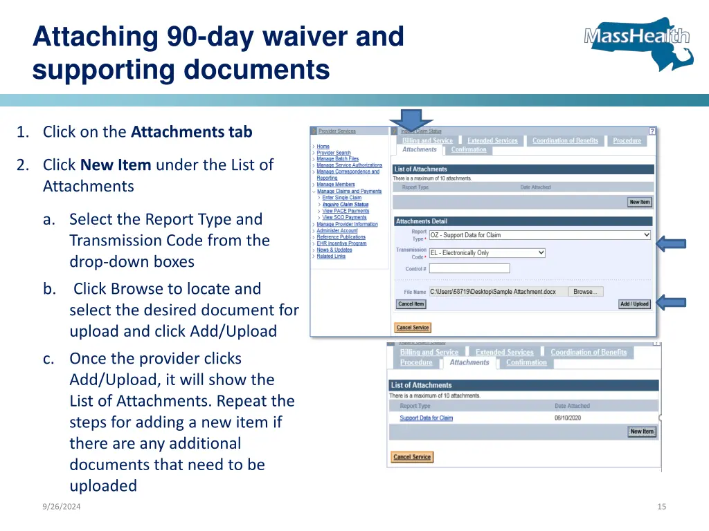 attaching 90 day waiver and supporting documents