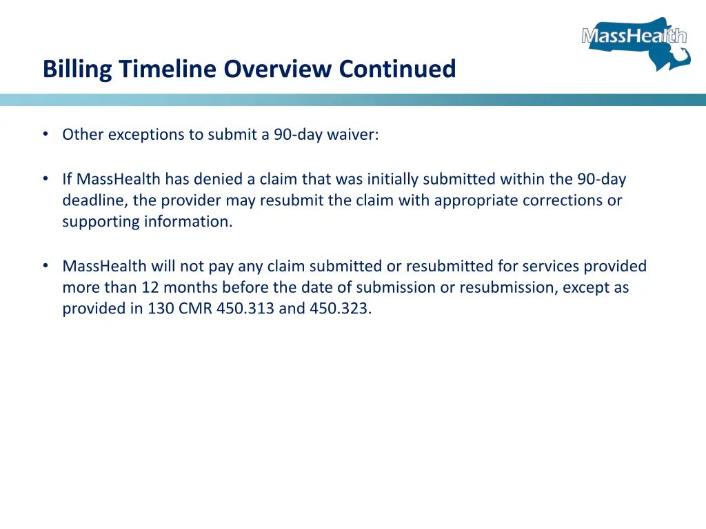 billing timeline overview continued