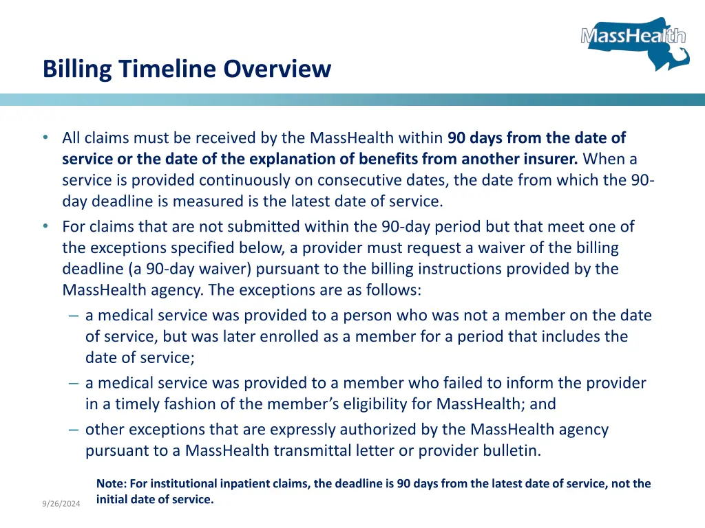 billing timeline overview