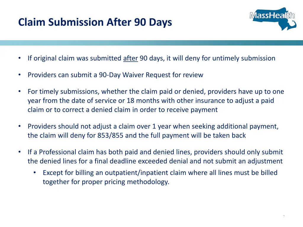 claim submission after 90 days