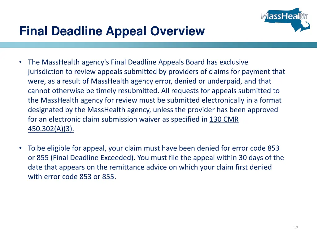 final deadline appeal overview