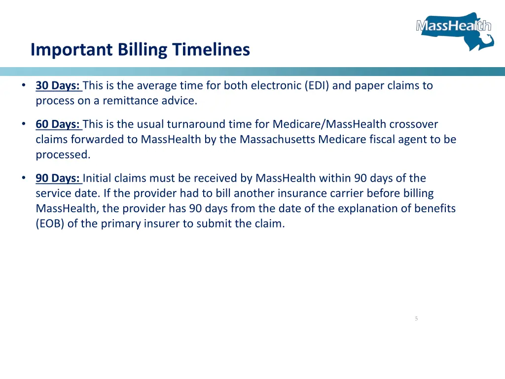 important billing timelines