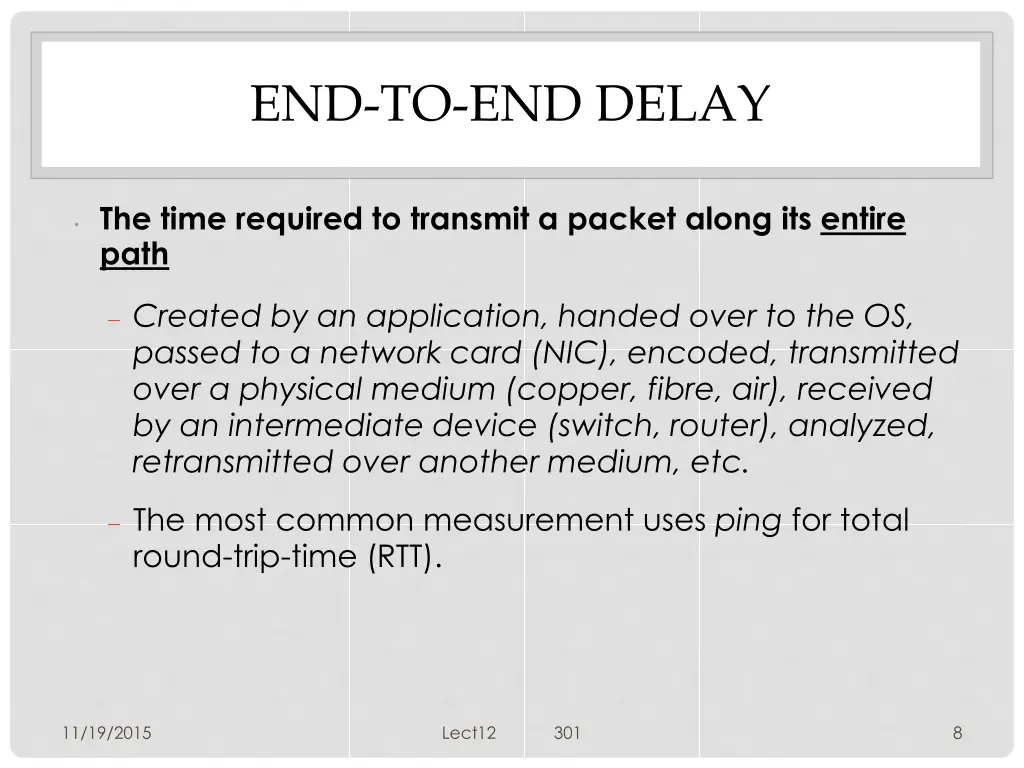 end to end delay