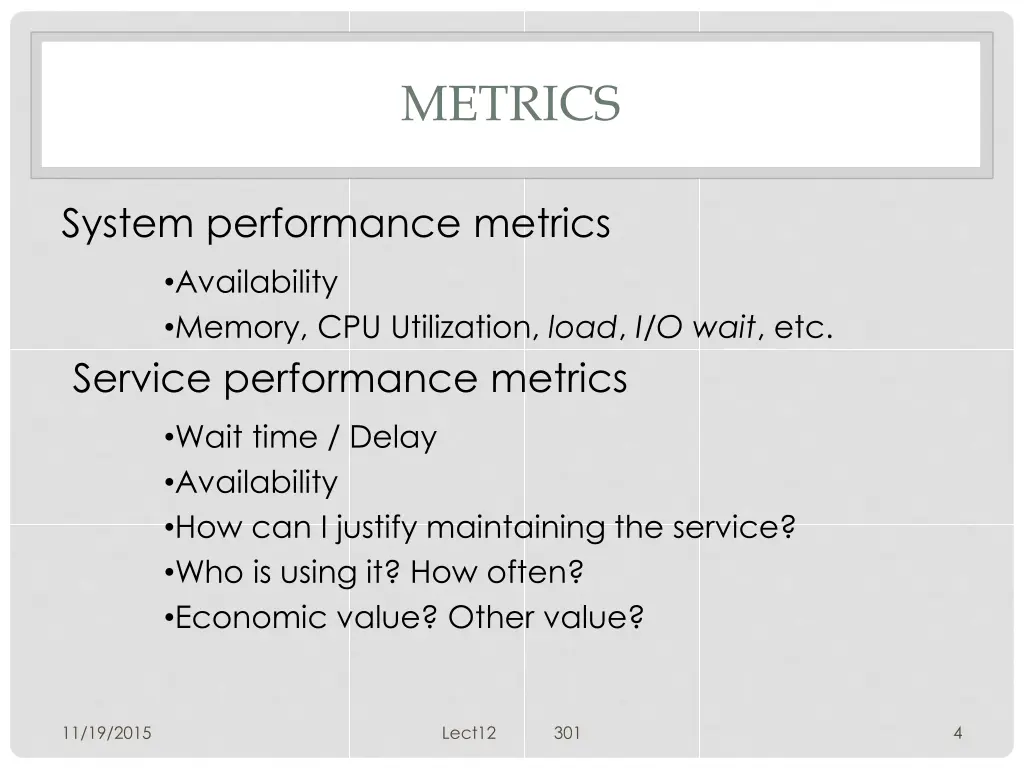 metrics 1