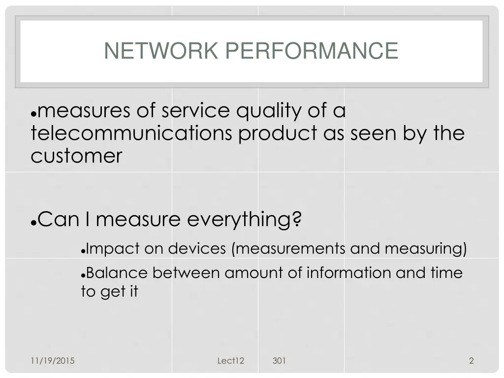 network performance