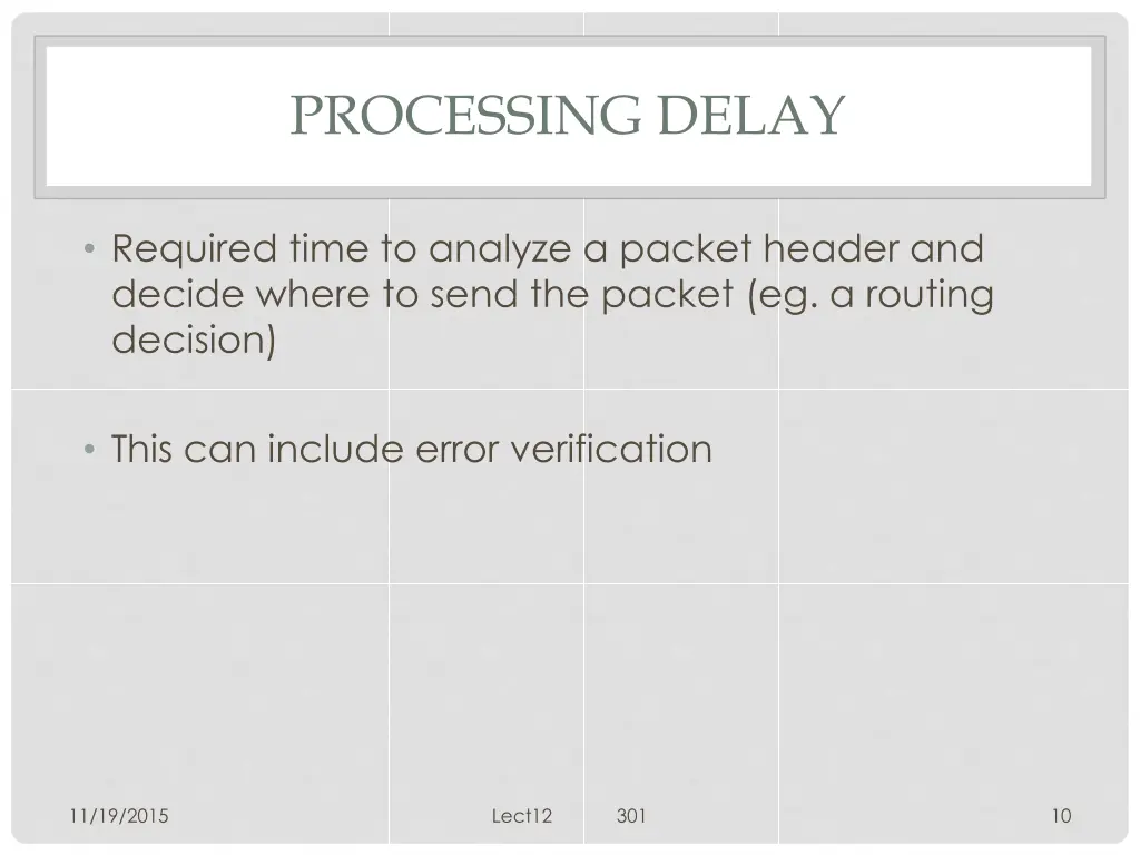 processing delay