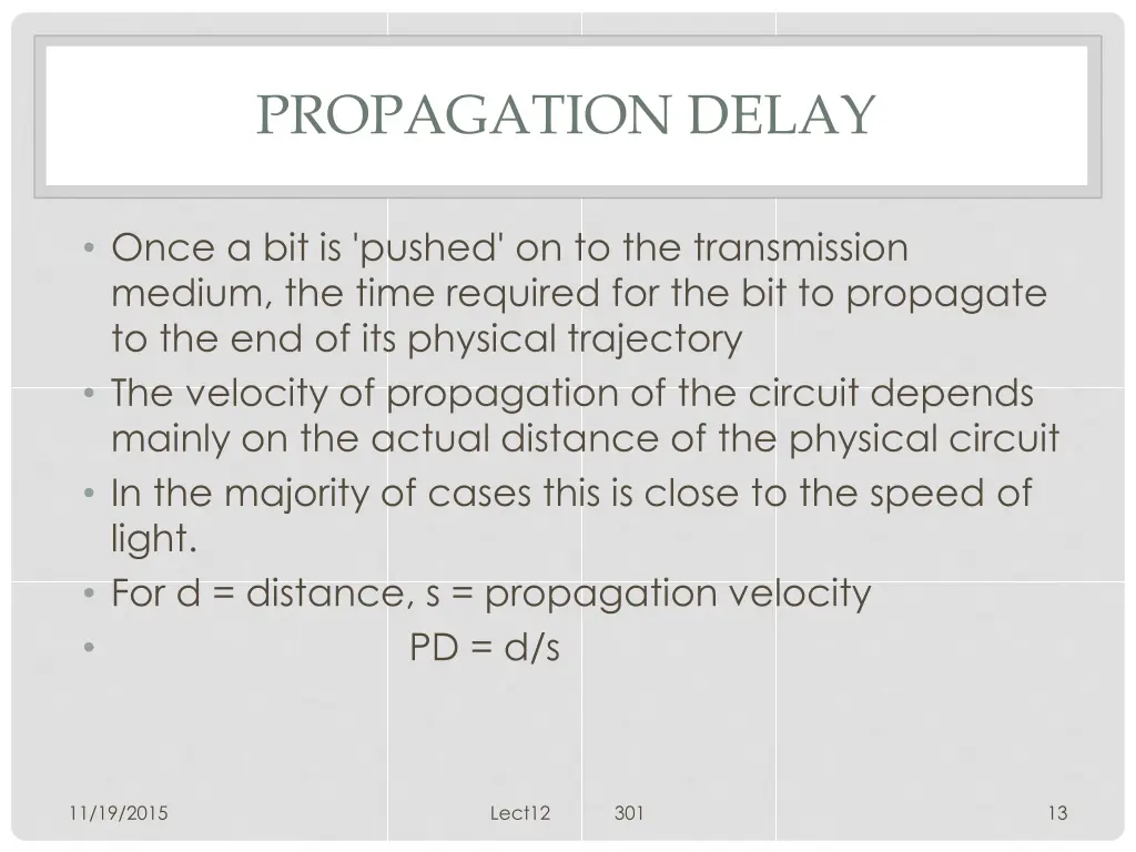 propagation delay