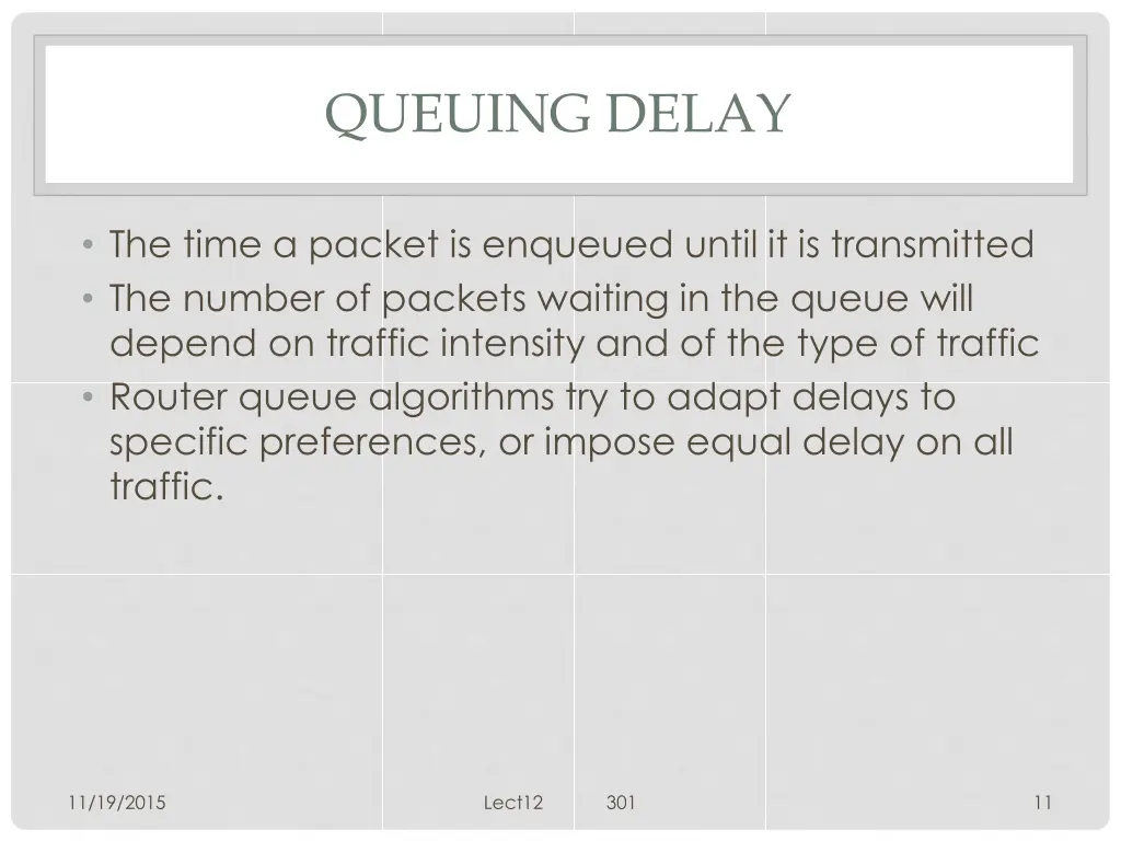 queuing delay