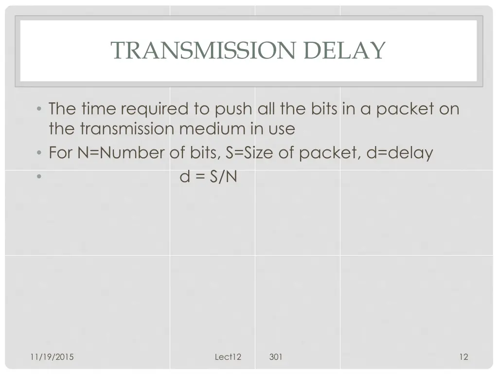 transmission delay