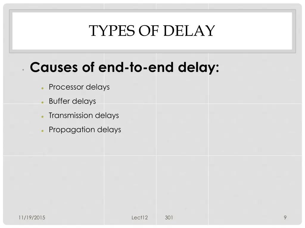 types of delay