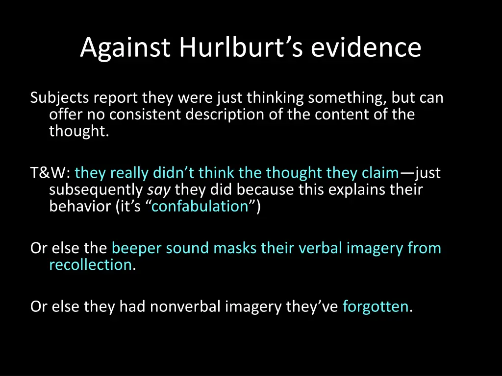 against hurlburt s evidence