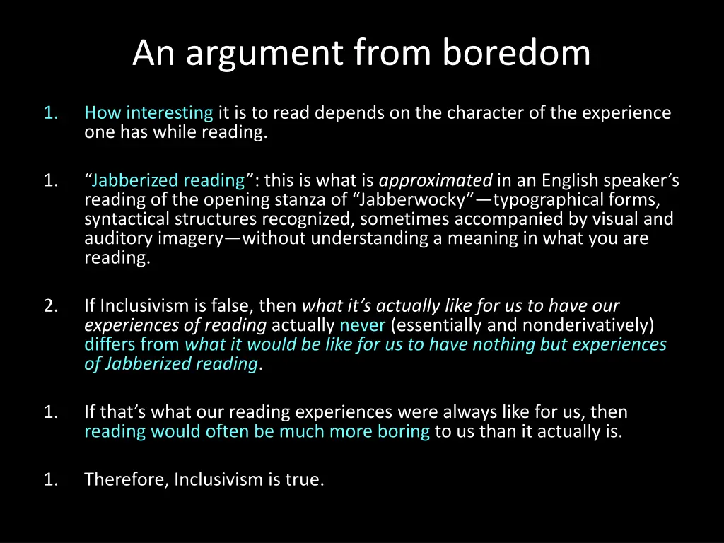 an argument from boredom