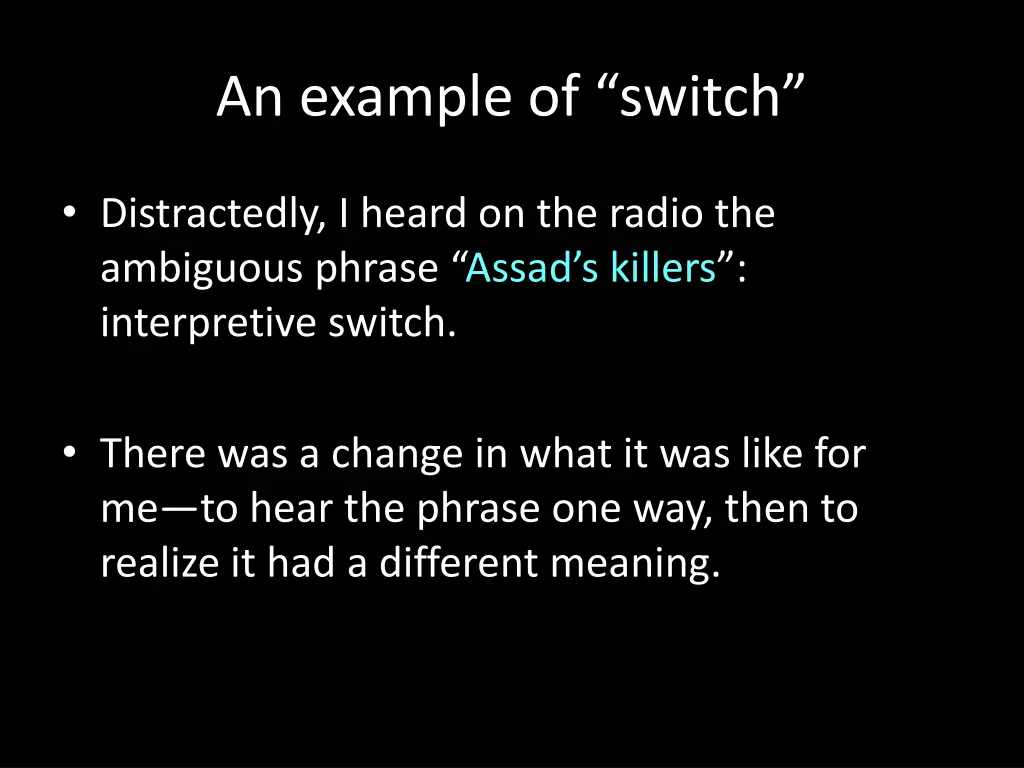 an example of switch