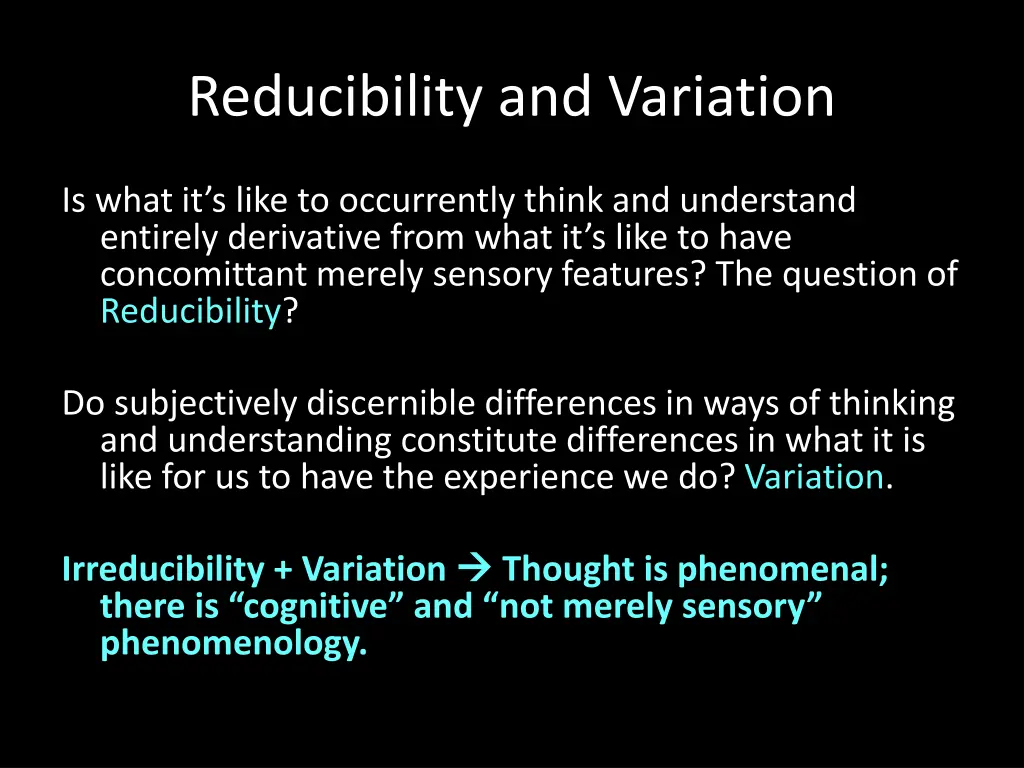 reducibility and variation